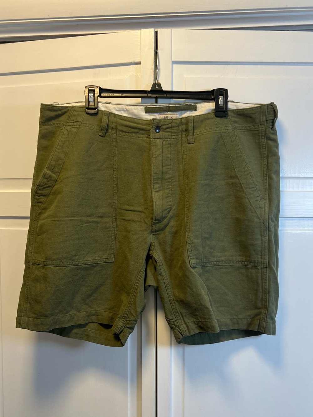 Relwen Mens Cotton/Linen Blend Supply Shorts Size 38 Color Green